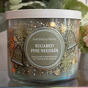 🆕🌲 BATH & BODY WORKS LIMITED EDITION “SUGARED PINE NEEDLES” 3-WICK CANDLE. NEW